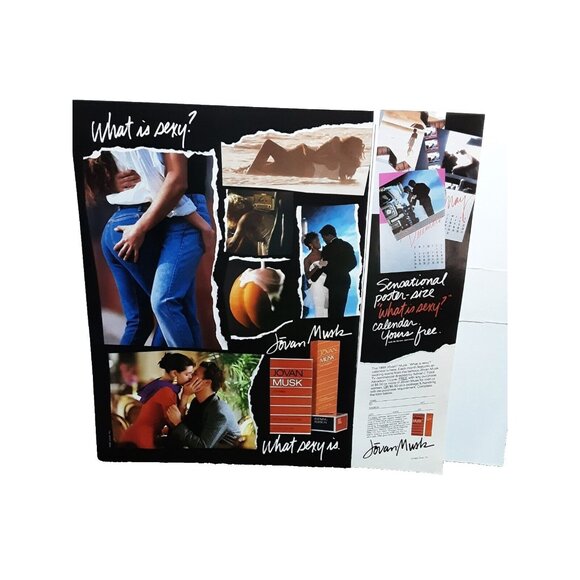 1982 Jovan Musk Cologne What Is Sexy 2 Page Original Print Ad vintage 80s - Picture 1 of 1